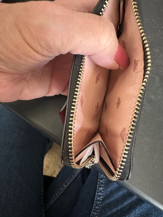 Kate Spade ♠️ Cute Dog Face Leather Card Holder Keychain - Black & Pink - Picture 3 of 3